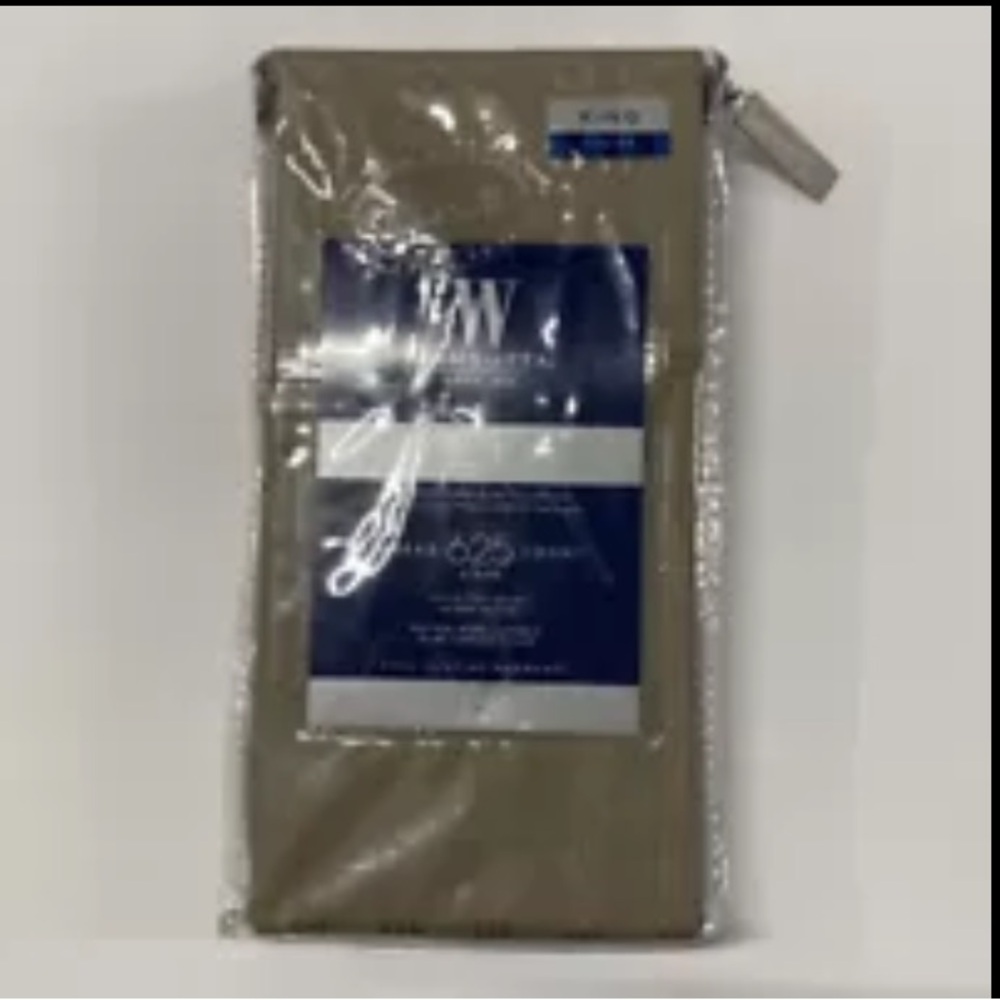 Wamsutta Pima Cott Pillow Cases King Pair 625 Thread Count Taupe Stripe New